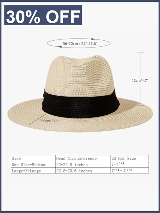 Wide Brim Straw Panama Roll Up Fedora Beach Sun Hat UPF50+ main image 6